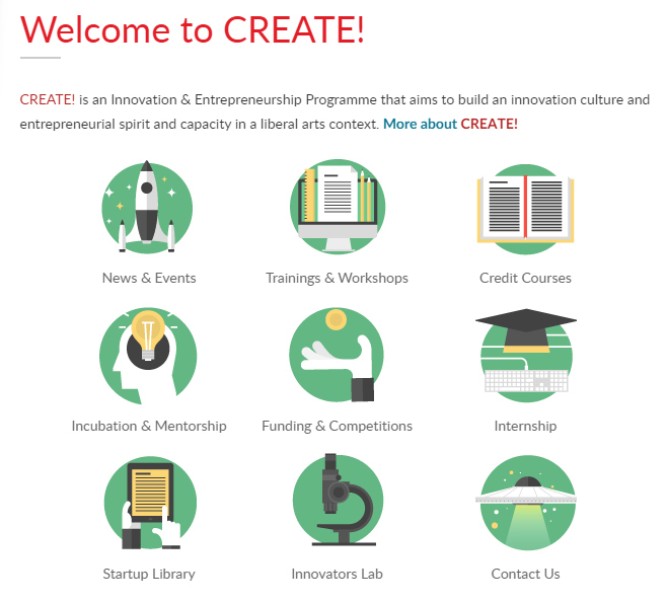 CREATE! – Website for Lingnan’s Future Entrepreneurs