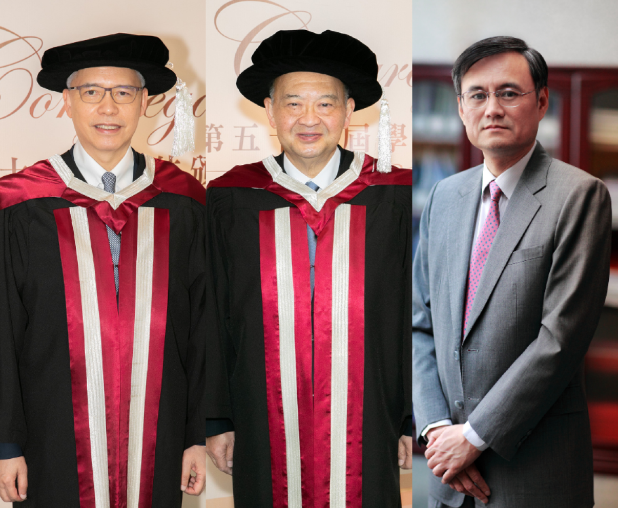 Lingnan confers honorary doctoral degrees upon Rex Auyeung, Geoffrey Ma and Qian Yingyi