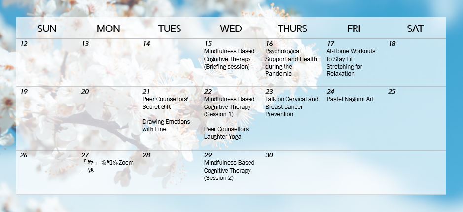 Wellness April 2020 Schedule