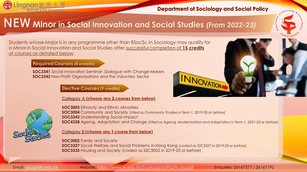 Minor in Social Innovation and Social Studies