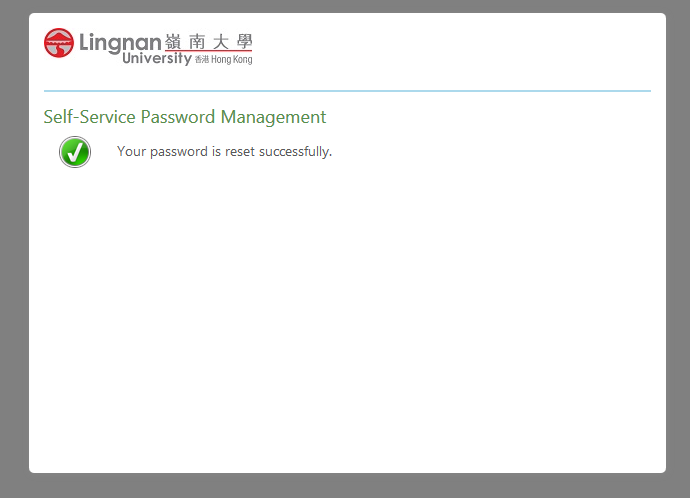 Password reset successfully