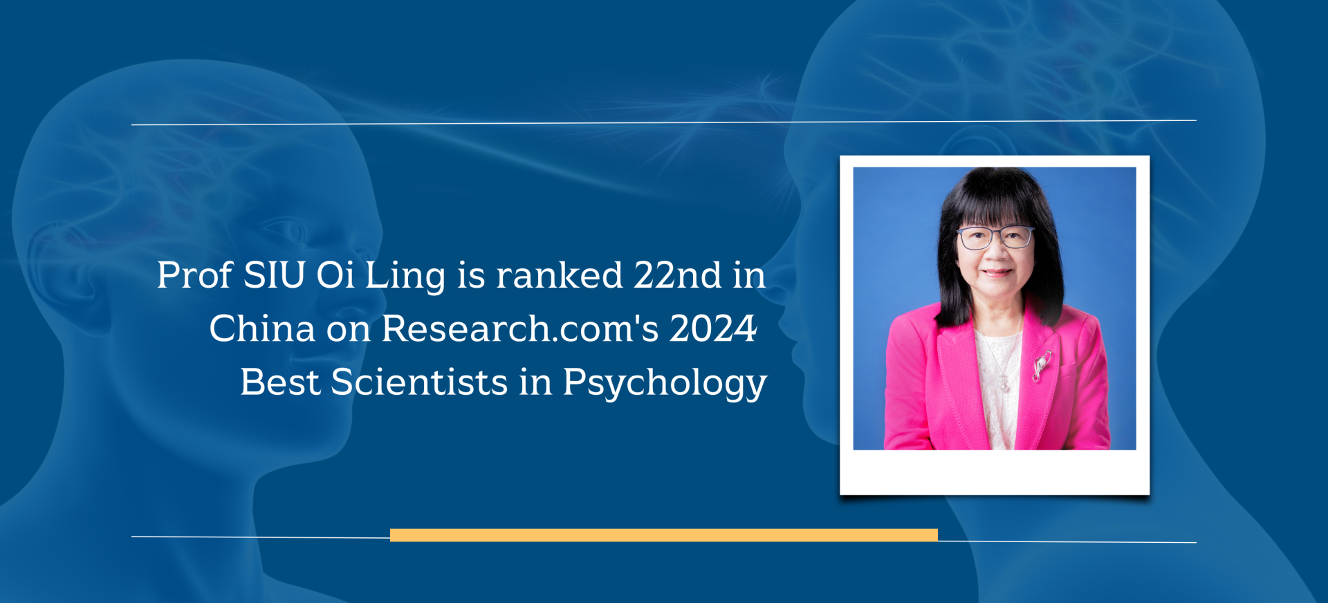 Prof SIU Oi Ling is ranked 22nd in China on Research.com's 2024 Best Scientists in Psychology
