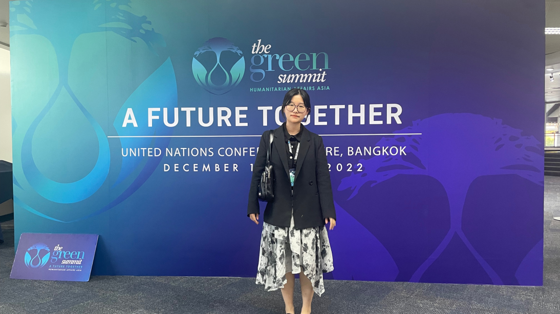 Zhou Yuchan, Riddle, GDS year-4 student, attended Green Summit 2022 in Thailand